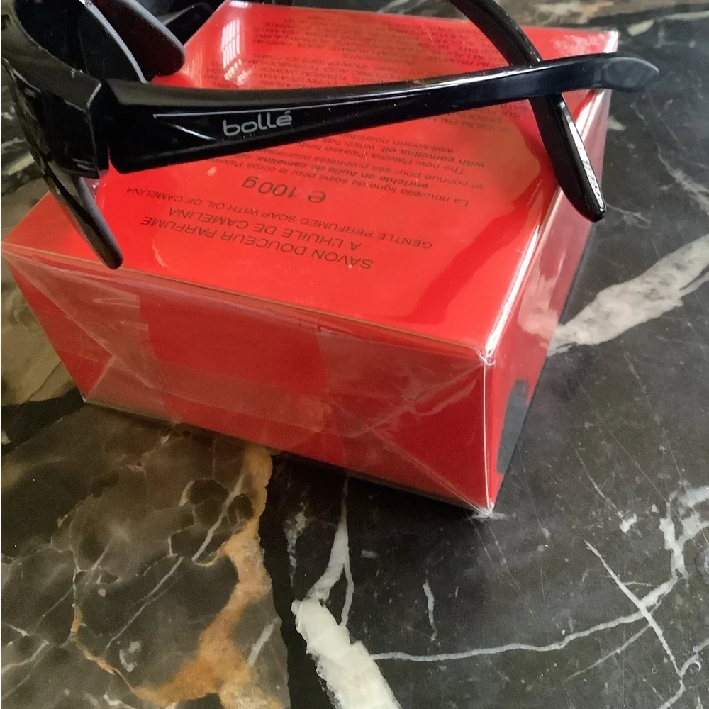 Bolle breaker 12107 GT black on black wraparound polarized sunglasses